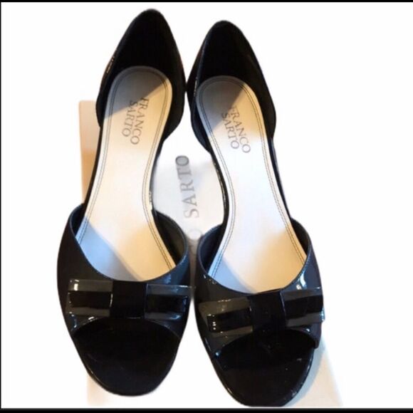 Franco Sarto Size 8.5  Peep-Toe Heels Black/Grey - Picture 2 of 7